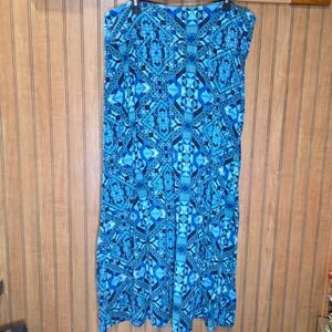 Mossimo Maxi Skirt Geometric Print High Waist Casual‎ Blue XXL